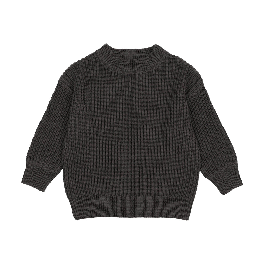 Kin+Kin Sweater Jellybeanzkids Kin+Kin Fisherman Ribbed Sweater-Grey