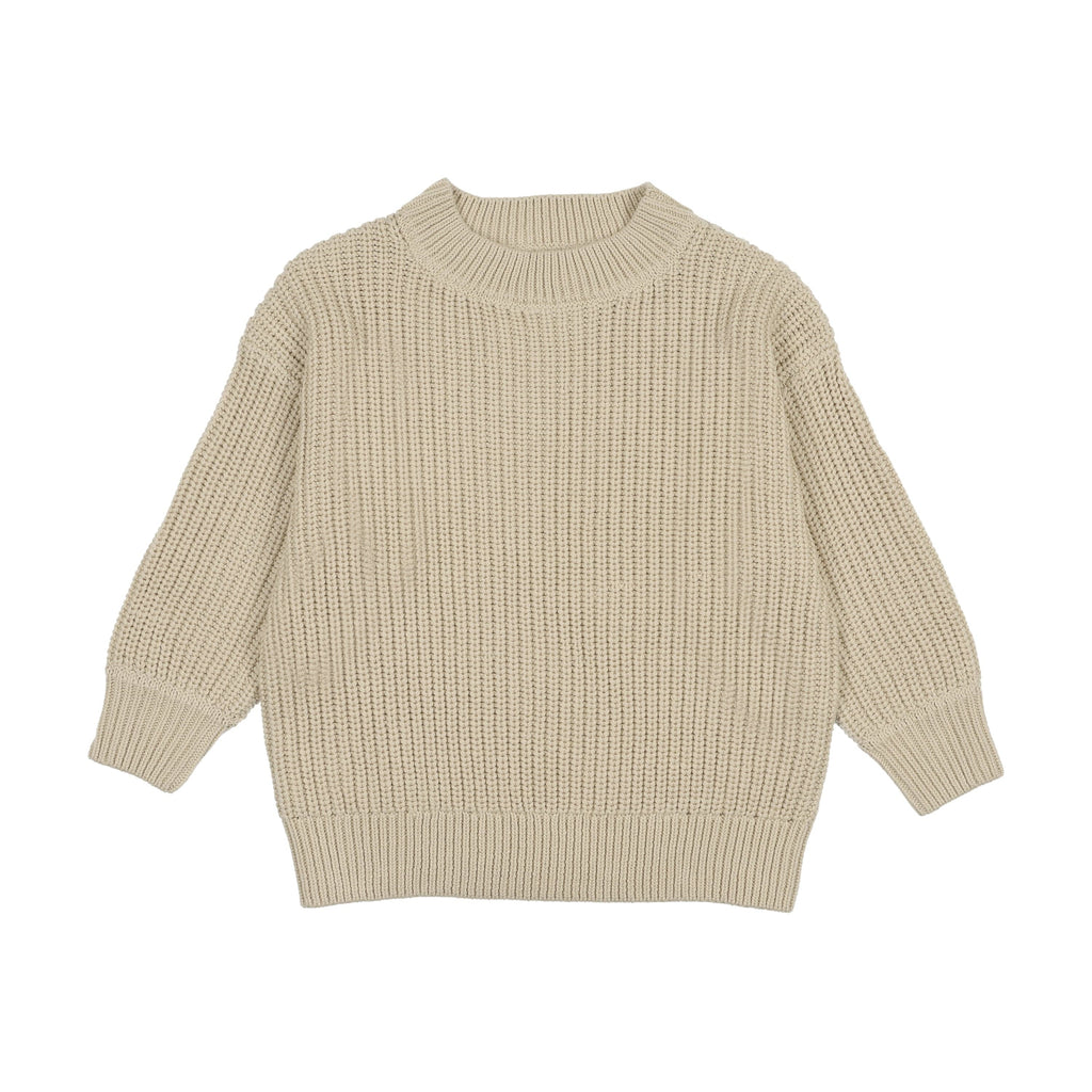 Kin+Kin Sweater Jellybeanzkids Kin+Kin Fisherman Ribbed Sweater- Natrual