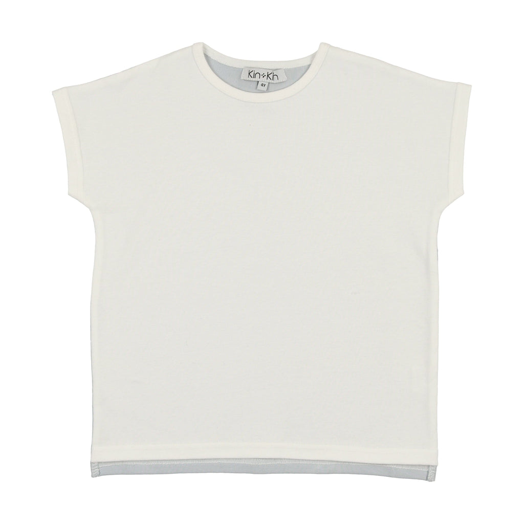 Kin+Kin T-shirt Jellybeanzkids Kin+ Kin Denim Boys Short Sleeve T-Shirt- White/Blue