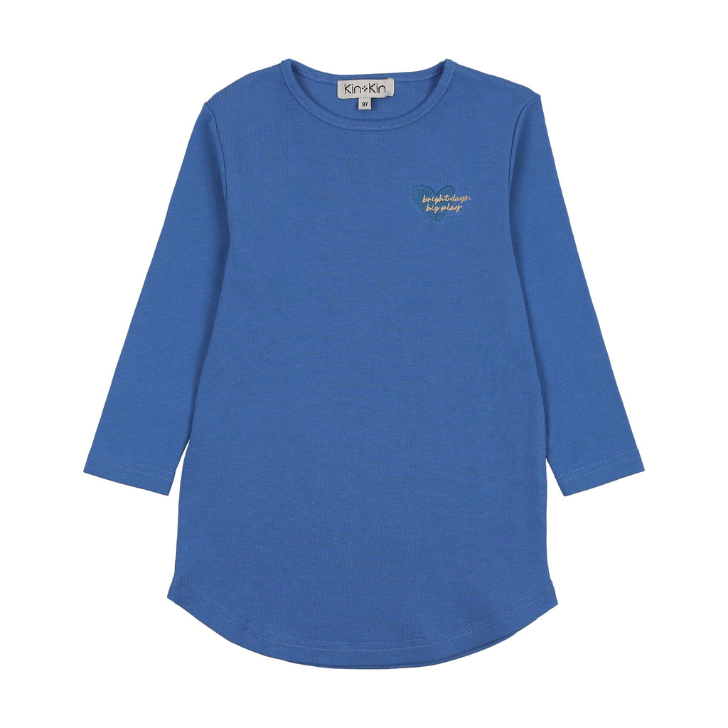Kin+Kin T-shirt Jellybeanzkids Kin + Kin Solid Girls Long Sleeve T-shirt -Blue