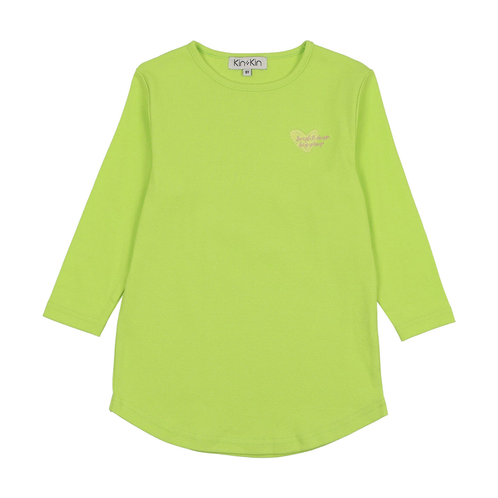 Kin+Kin T-shirt Jellybeanzkids Kin + Kin Solid Girls Long Sleeve T-shirt -Green