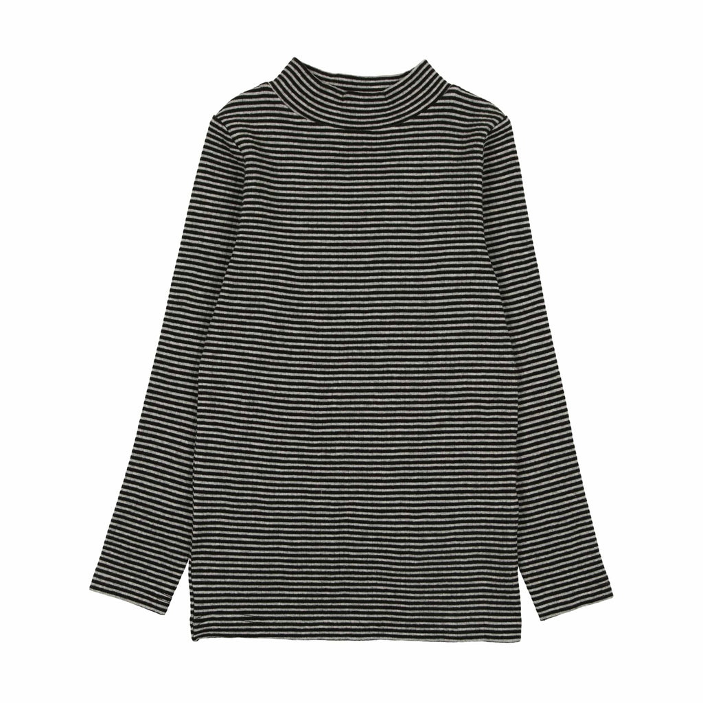 Kin+ Kin Girls Striped Mockneck- Light Grey/Black Stripe – JellyBeanz Kids