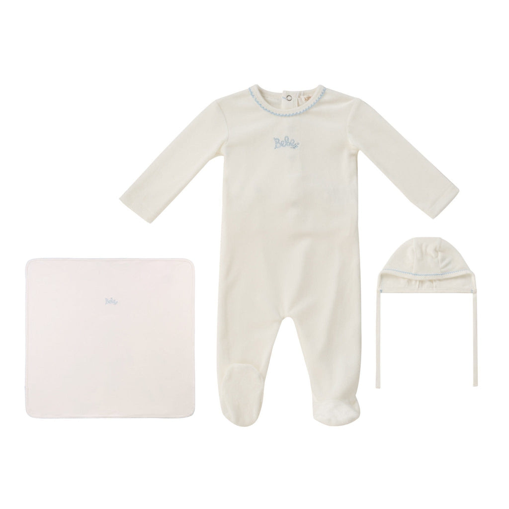 Kipp Footie Jellybeanzkids Kipp Bebe Layette Set- Blue