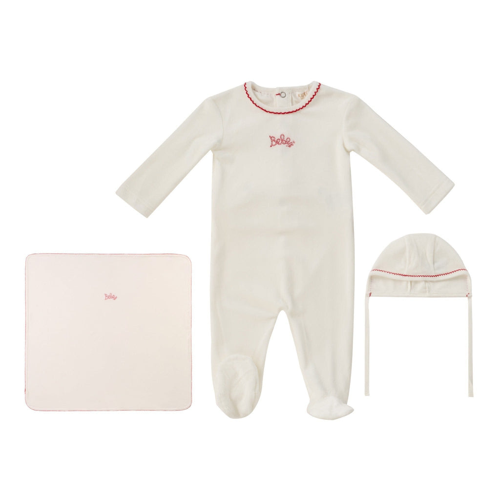 Kipp Footie Jellybeanzkids Kipp Bebe Layette Set- Red