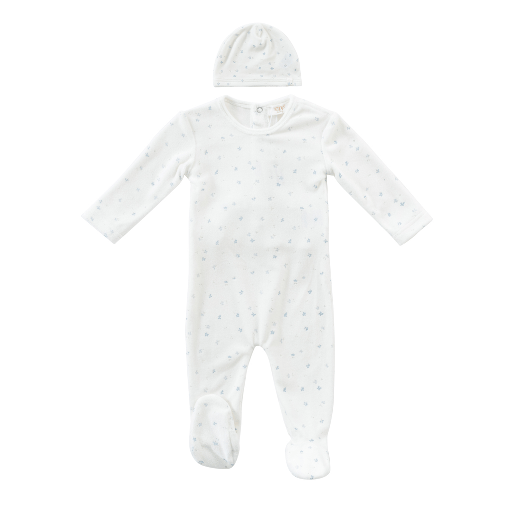 Kipp footie Jellybeanzkids Kipp Bud Footie and Hat Set- Blue