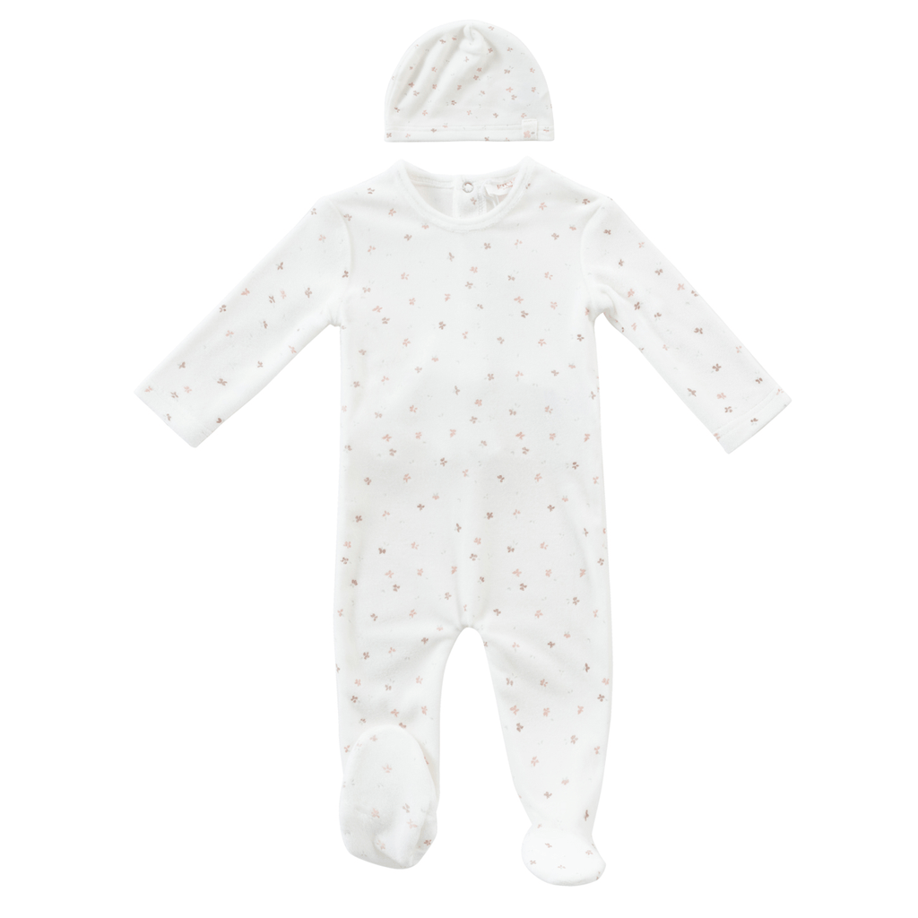 Kipp footie Jellybeanzkids Kipp Bud Footie and Hat Set- Pink