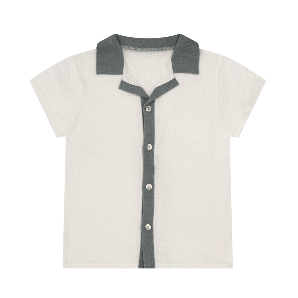 Kipp Shirt Jellybeanzkids Kipp Seersucker Knit Shirt- Sage
