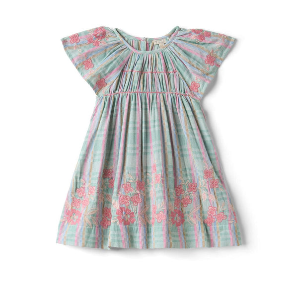 新品未使用　Lali Kids Tulip Dress 8y TULIP PINTUCK DRESS, CORAL CROSSSTITCH – Lali