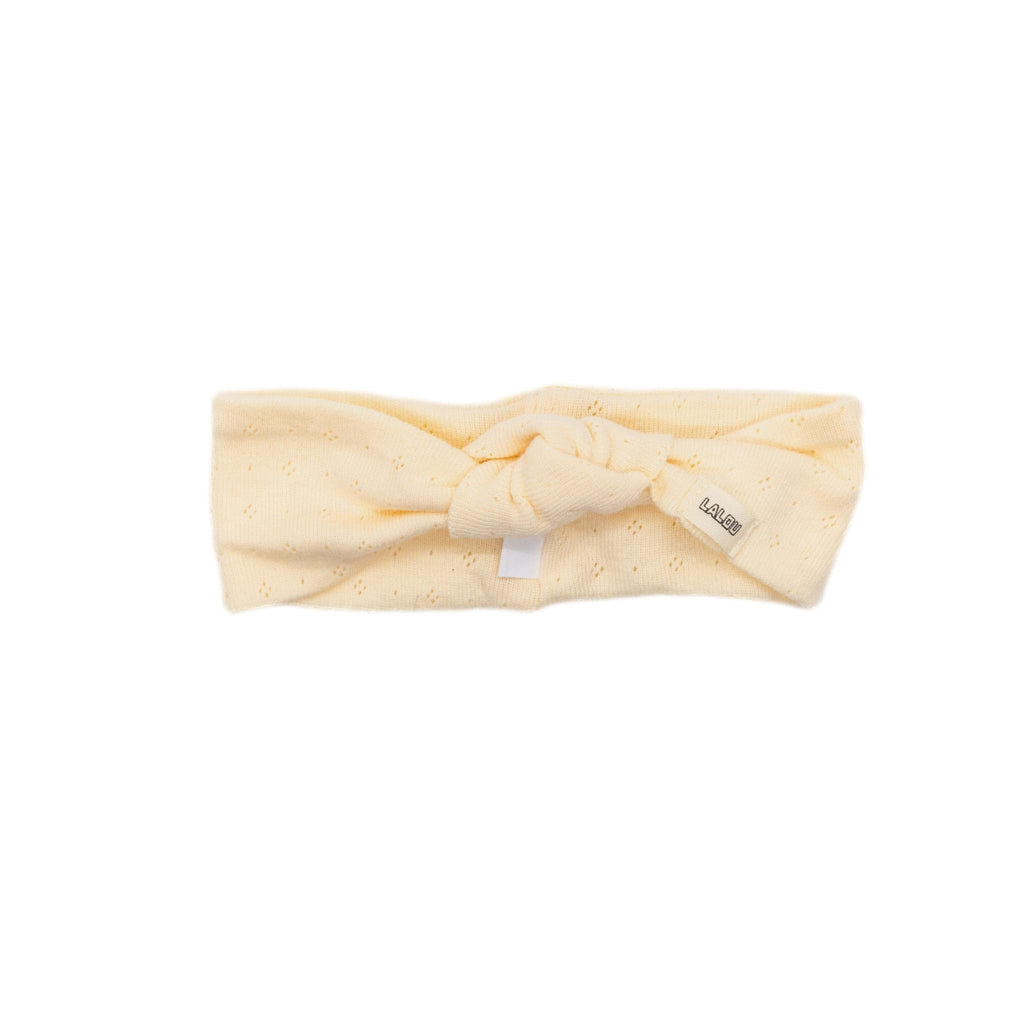 Lalou Accessories Jellybeanzkids Lalou Pointelle Collection Knot Baby Band-Cream