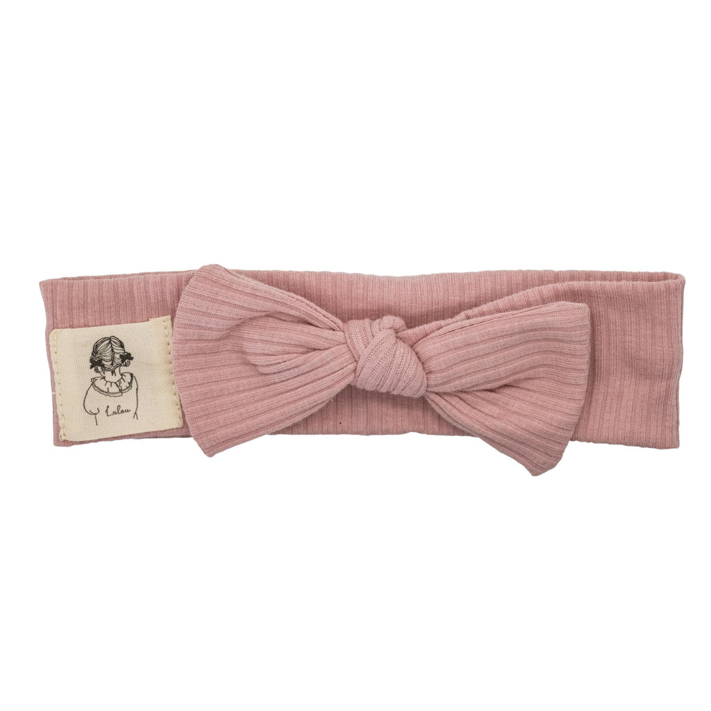 Lalou Accessories Jellybeanzkids Lalou Ribbed Bow Baby Band- Light Pink