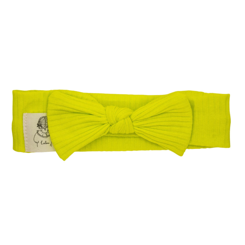 Lalou Accessories Jellybeanzkids Lalou Ribbed Bow Baby Band- Neon Green