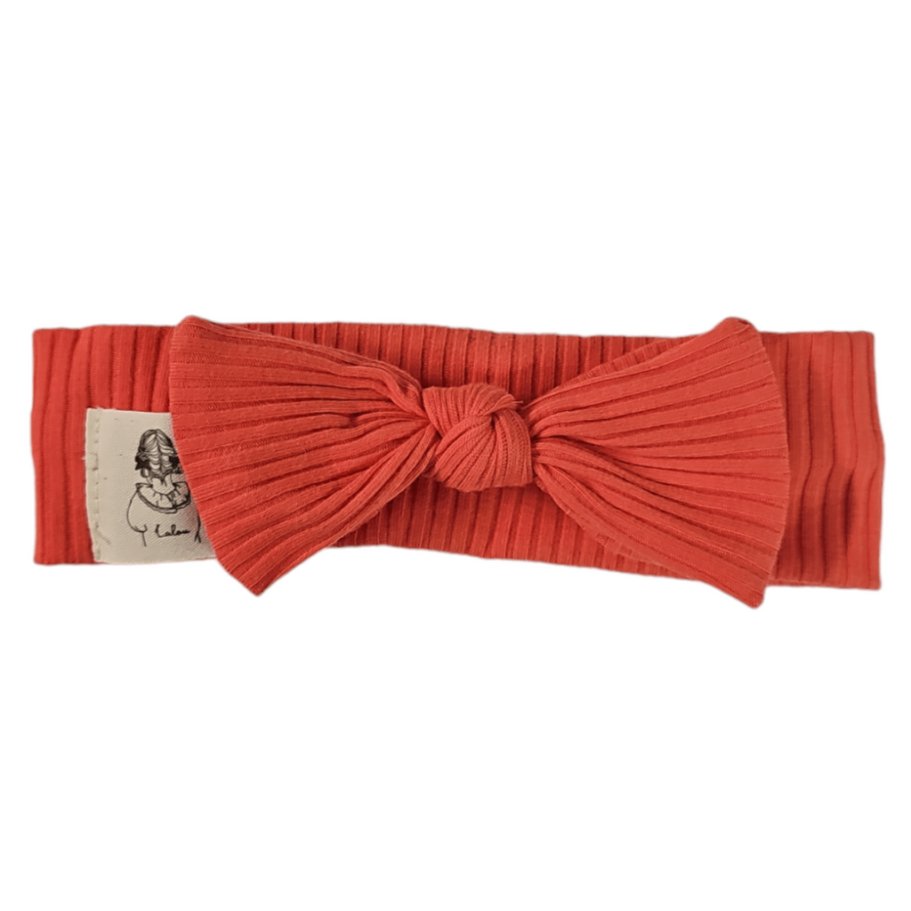Lalou Accessories Jellybeanzkids Lalou Ribbed Bow Baby Band- Red