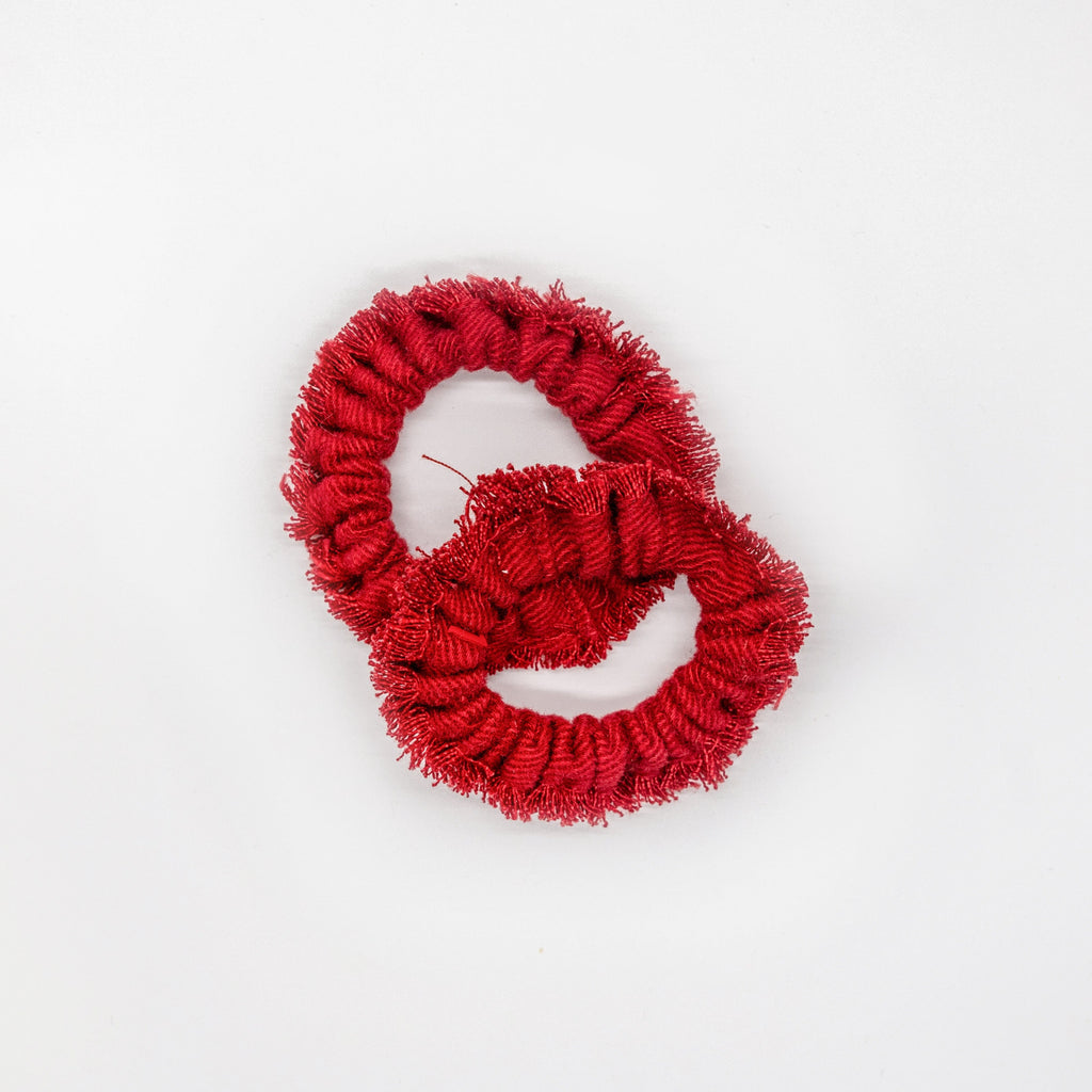Lalou Accessories Jellybeanzkids Lalou Frayed Collection Mini Scrunchie-Red os