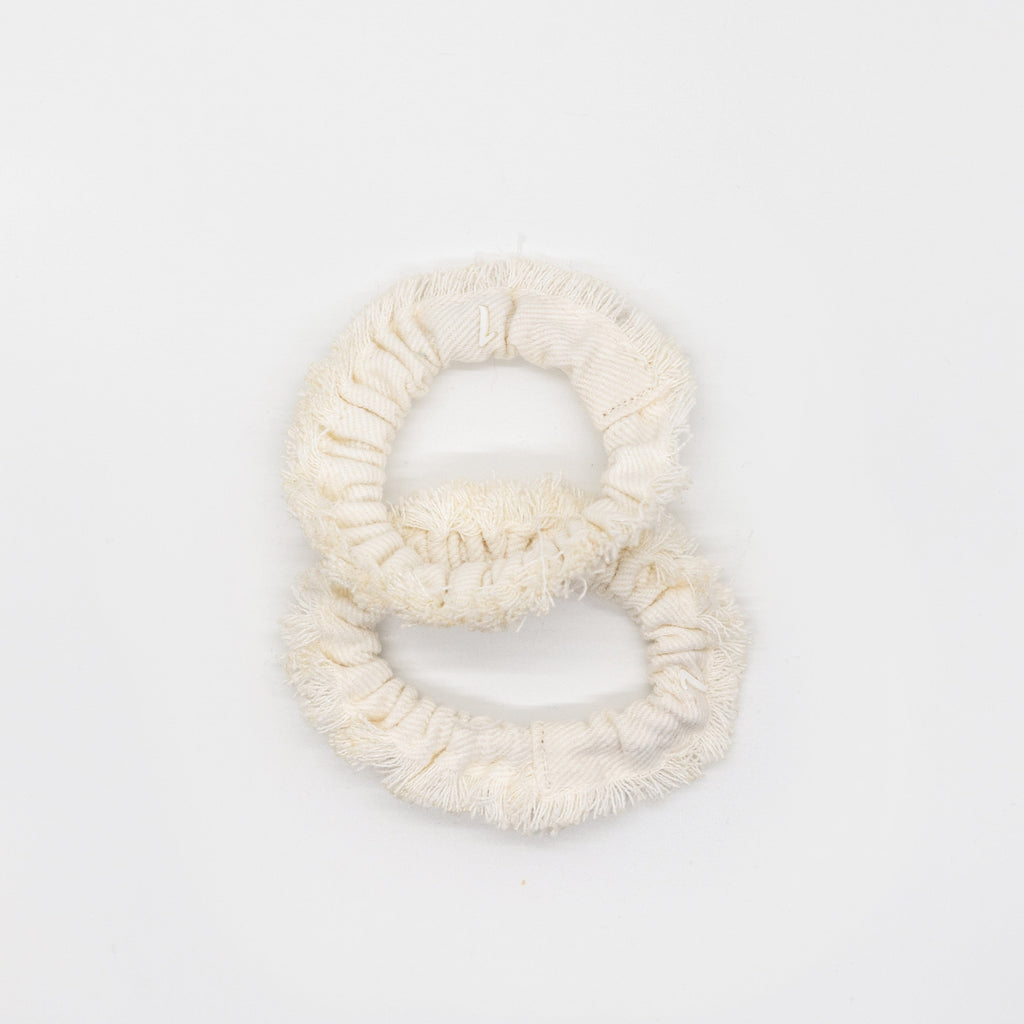 Lalou Accessories Jellybeanzkids Lalou Frayed Collection Mini Scrunchie-White os
