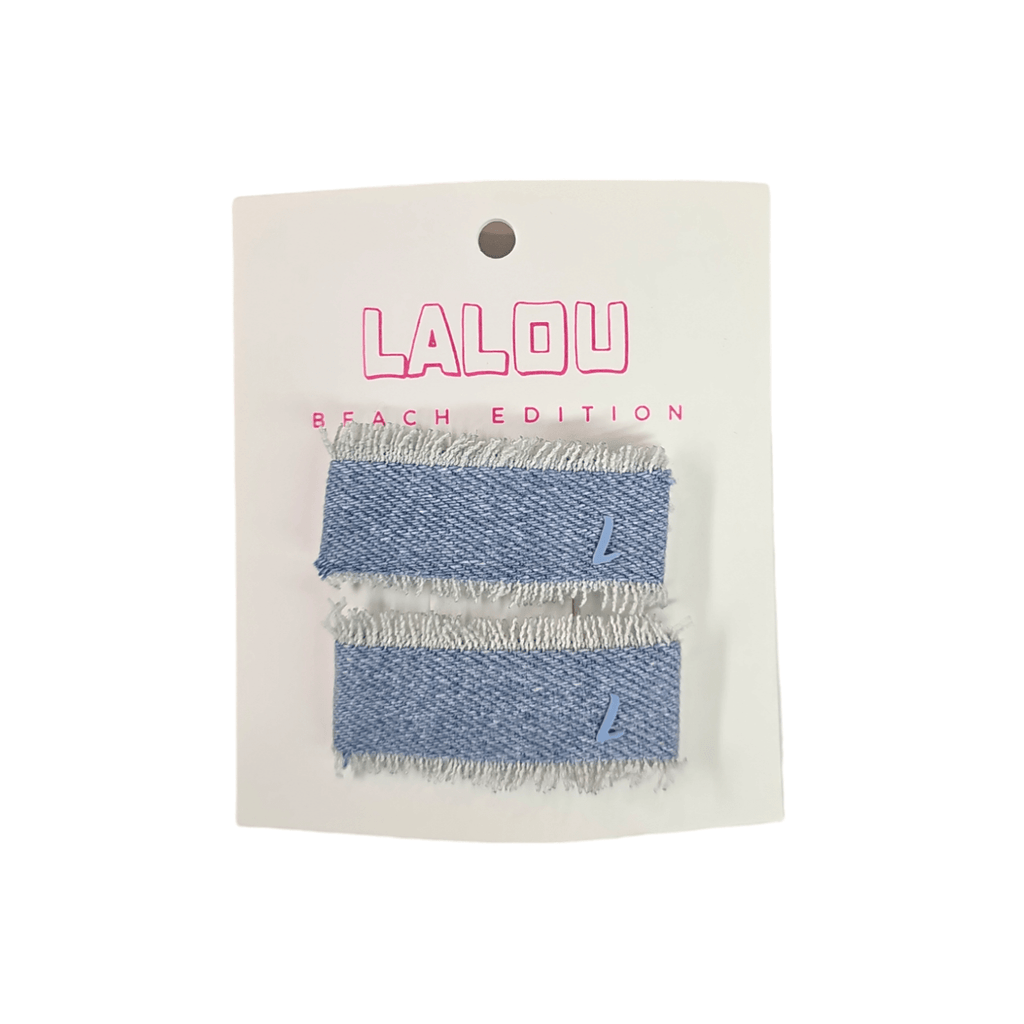 Lalou Accessories Jellybeanzkids Lalou Frayed Collection Rectangle Clip-Chambray os