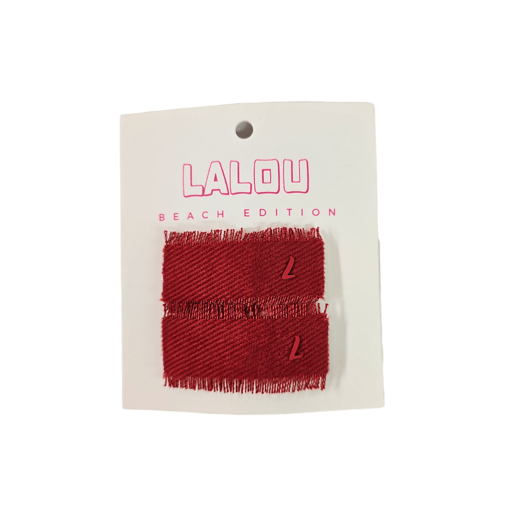 Lalou Accessories Jellybeanzkids Lalou Frayed Collection Rectangle Clip-Red os