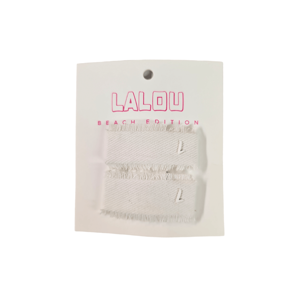 Lalou Accessories Jellybeanzkids Lalou Frayed Collection Rectangle Clip-White os