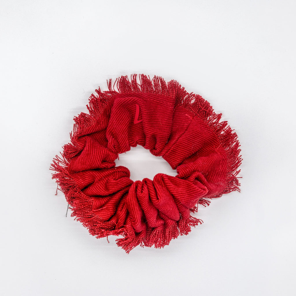 Lalou Accessories Jellybeanzkids Lalou Frayed Collection Scrunchie-Red os