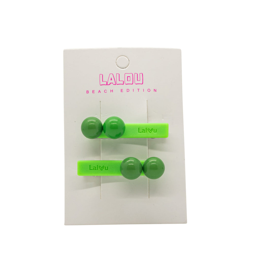 Lalou Accessories Jellybeanzkids Lalou Mini Acrylic Clips-Green os
