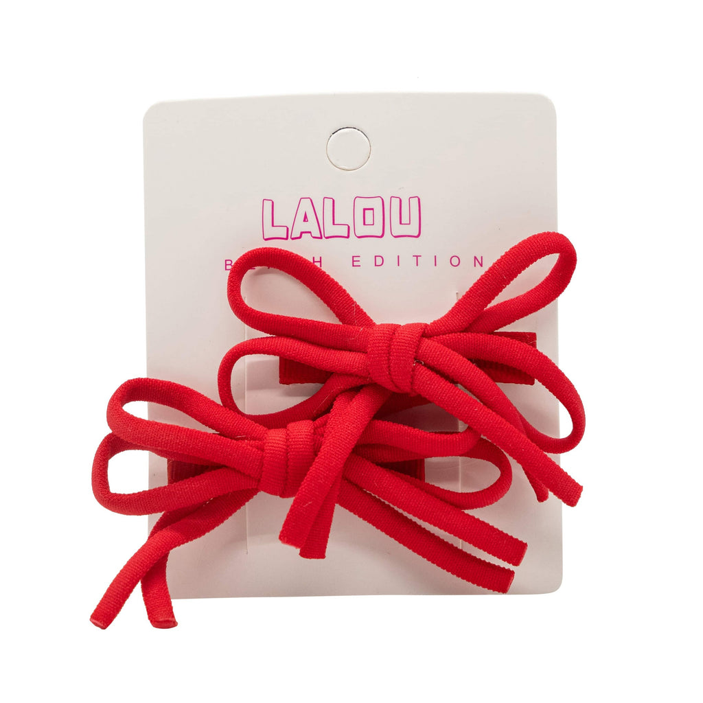 Lalou Accessories Jellybeanzkids Lalou Set of 2 Mini Bow Clips-Red os