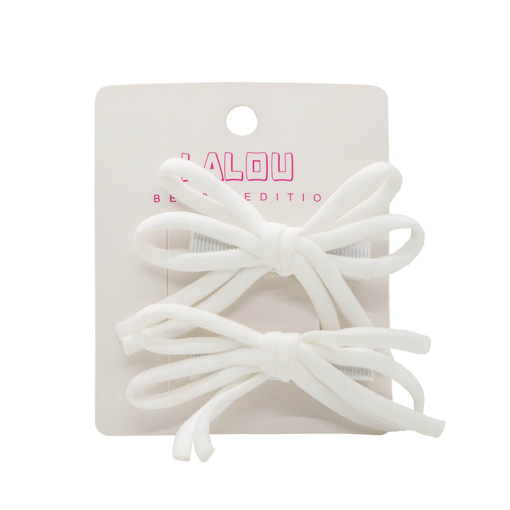 Lalou Accessories Jellybeanzkids Lalou Set of 2 Mini Bow Clips-White os