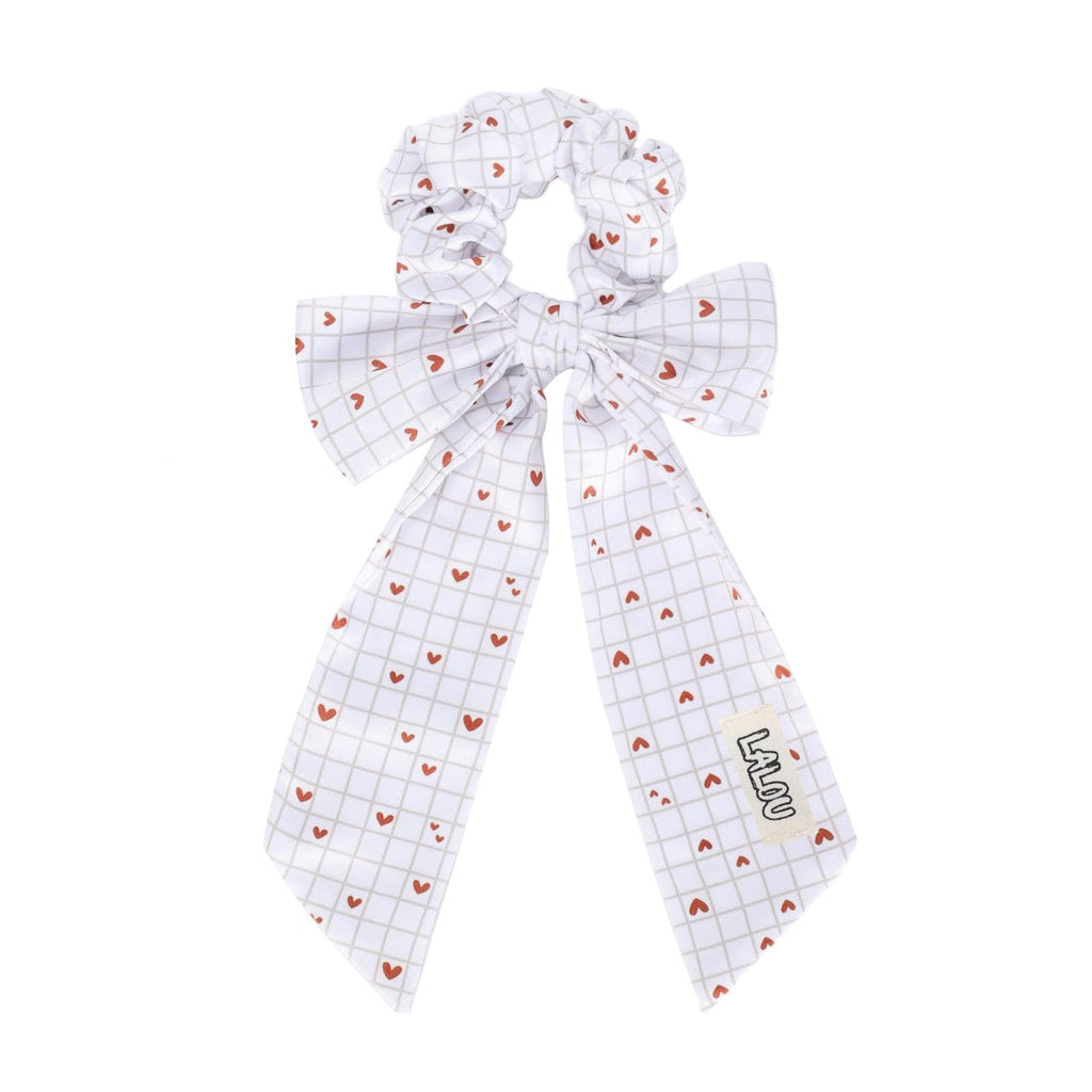 Lalou Headband Jellybeanzkids Lalou Satin Scrunchie Bow- Heart OS