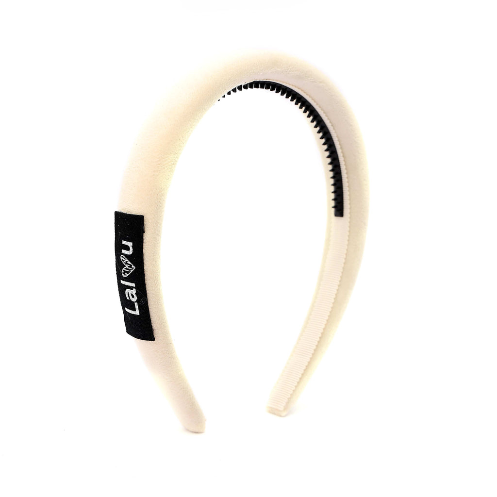 Lalou Headband Jellybeanzkids Lalou Velvet Hard Headband- White OS