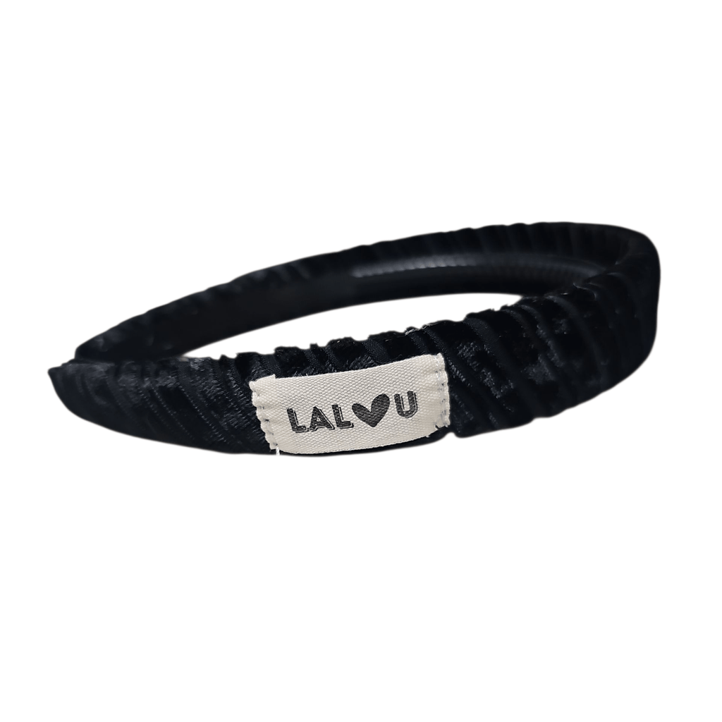 Lalou Headband Jellybeanzkids Lalou Velvet Striped Headband- Black OS