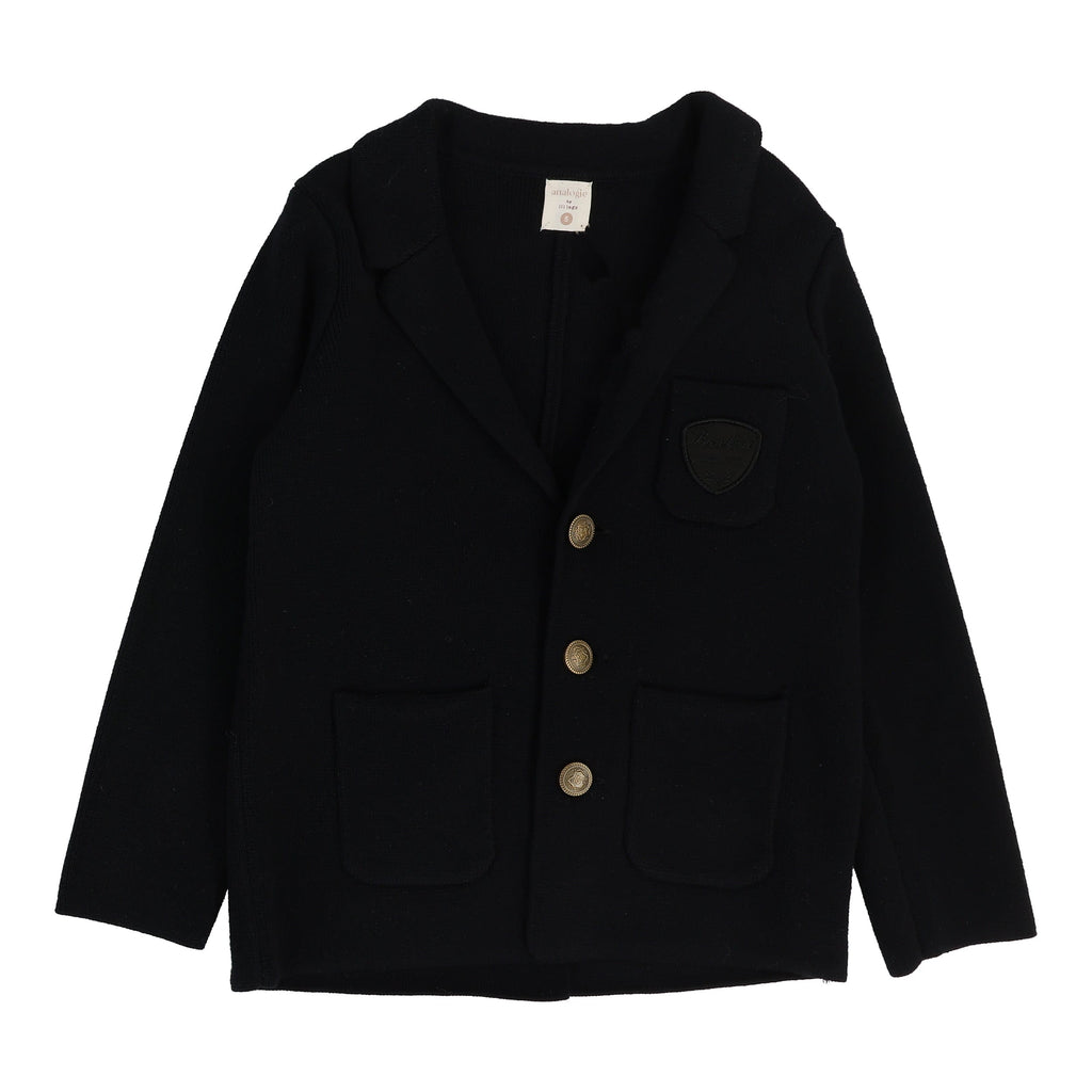 Lil Legs Blazer Jellybeanzkids Lil Legs Knit Crest Blazer - Black