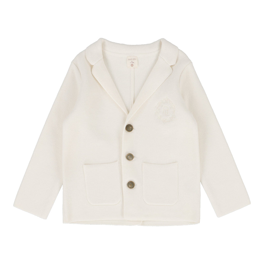Lil Legs Blazer Jellybeanzkids Lil Legs Knit Crest Blazer - Cream