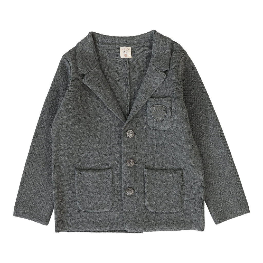 Lil Legs Blazer Jellybeanzkids Lil Legs Knit Crest Blazer - Grey