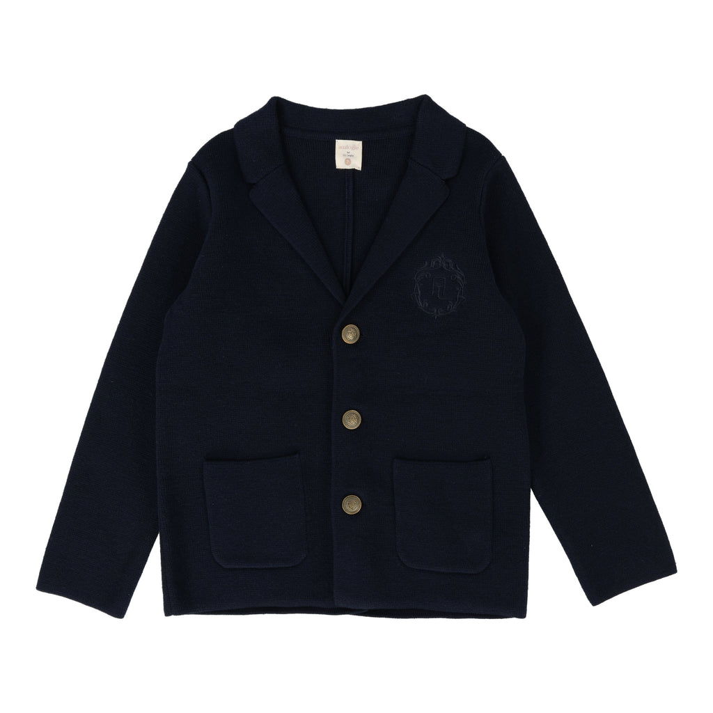 Lil Legs Blazer Jellybeanzkids Lil Legs Knit Crest Blazer - Navy