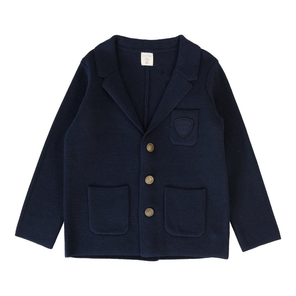 Lil Legs Blazer Jellybeanzkids Lil Legs Knit Crest Blazer - Navy