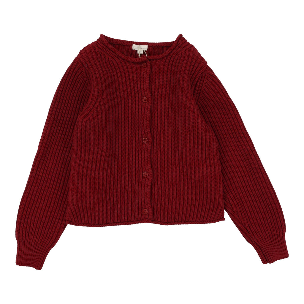 Lil Legs Cardigan Jellybeanzkids Lil Legs Knit Cardigan- Deep Red