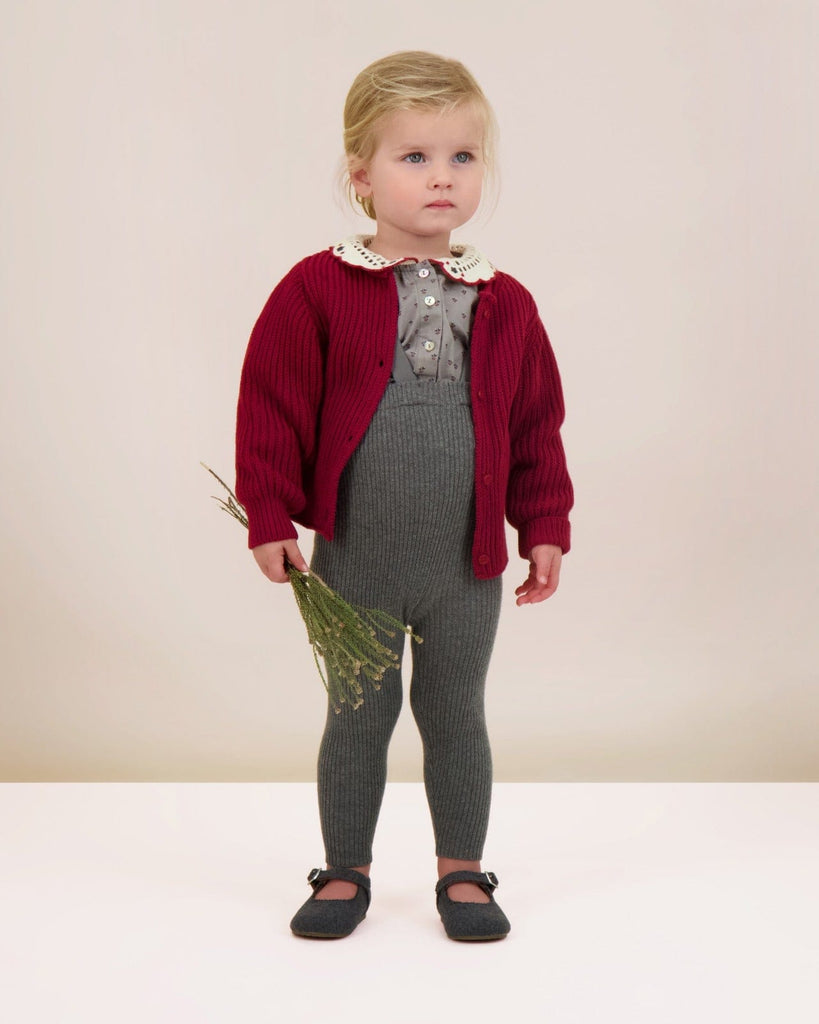 Lil Legs Cardigan Jellybeanzkids Lil Legs Knit Cardigan- Deep Red