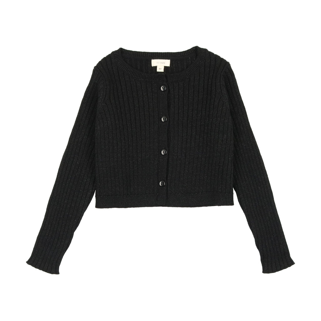 Lil Legs Cardigan Jellybeanzkids Lil Legs Metallic Cardigan-Black