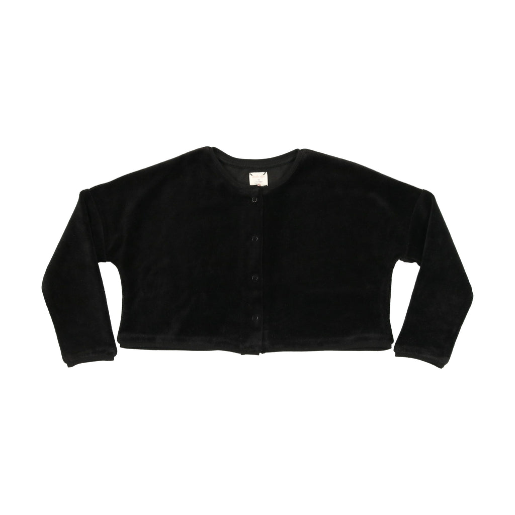 Lil Legs Cardigan Jellybeanzkids Lil Legs Velour Cardigan- Black