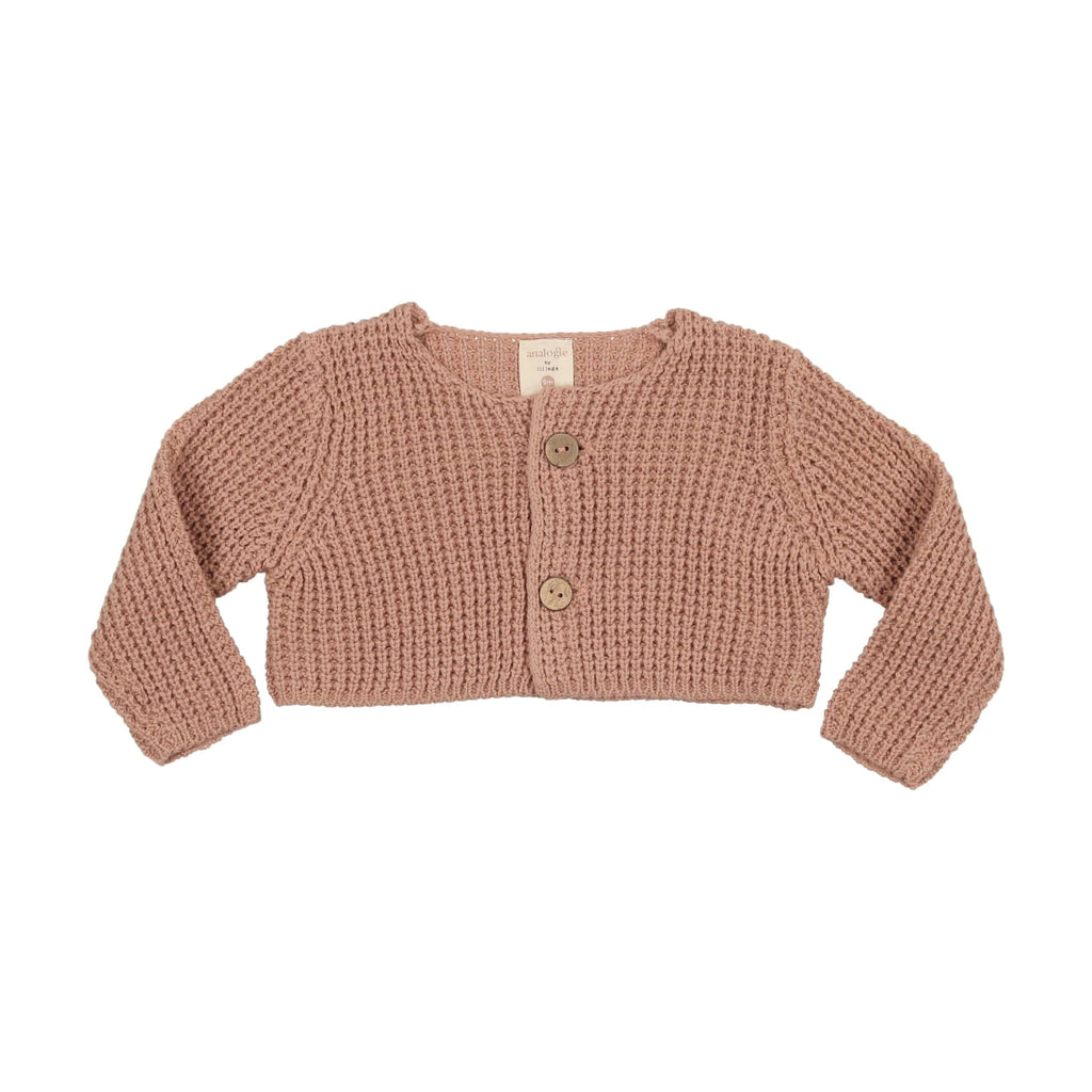 Lil Legs Cardigan Jellybeanzkids Lil Legs Waffle Knit Shrug- Dusty Pink