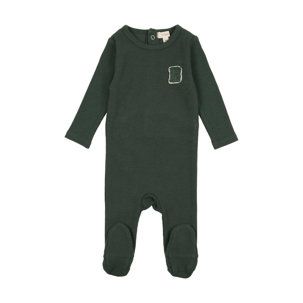 Lil Legs Footie Jellybeanzkids Lil Legs B Applique Footie- Green