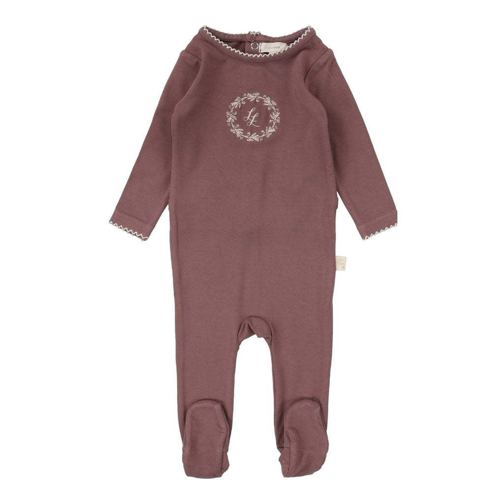 Lil Legs Footie Jellybeanzkids Lil Legs Emblem Footie- Dusty Plum