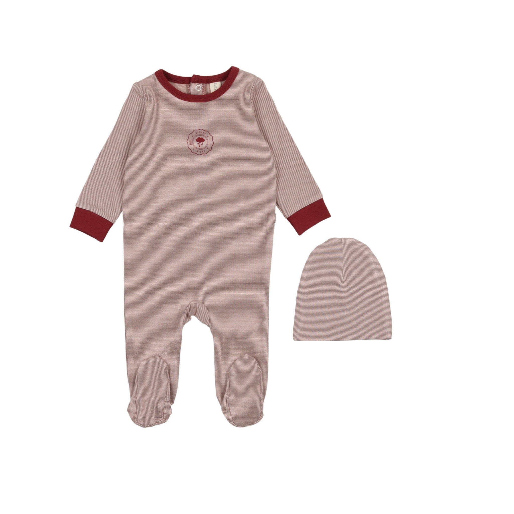 Lil Legs Striped Lounge Footie - Rosewood Lil Legs Striped Lounge Footie - Rosewood