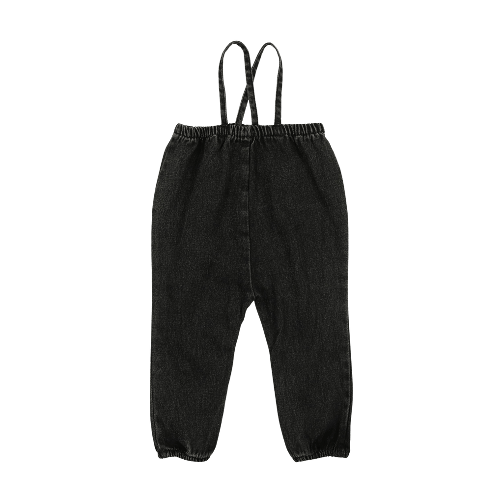 Lil Legs Leggings Jellybeanzkids Lil Legs Bubble Suspender Pants- Black Wash