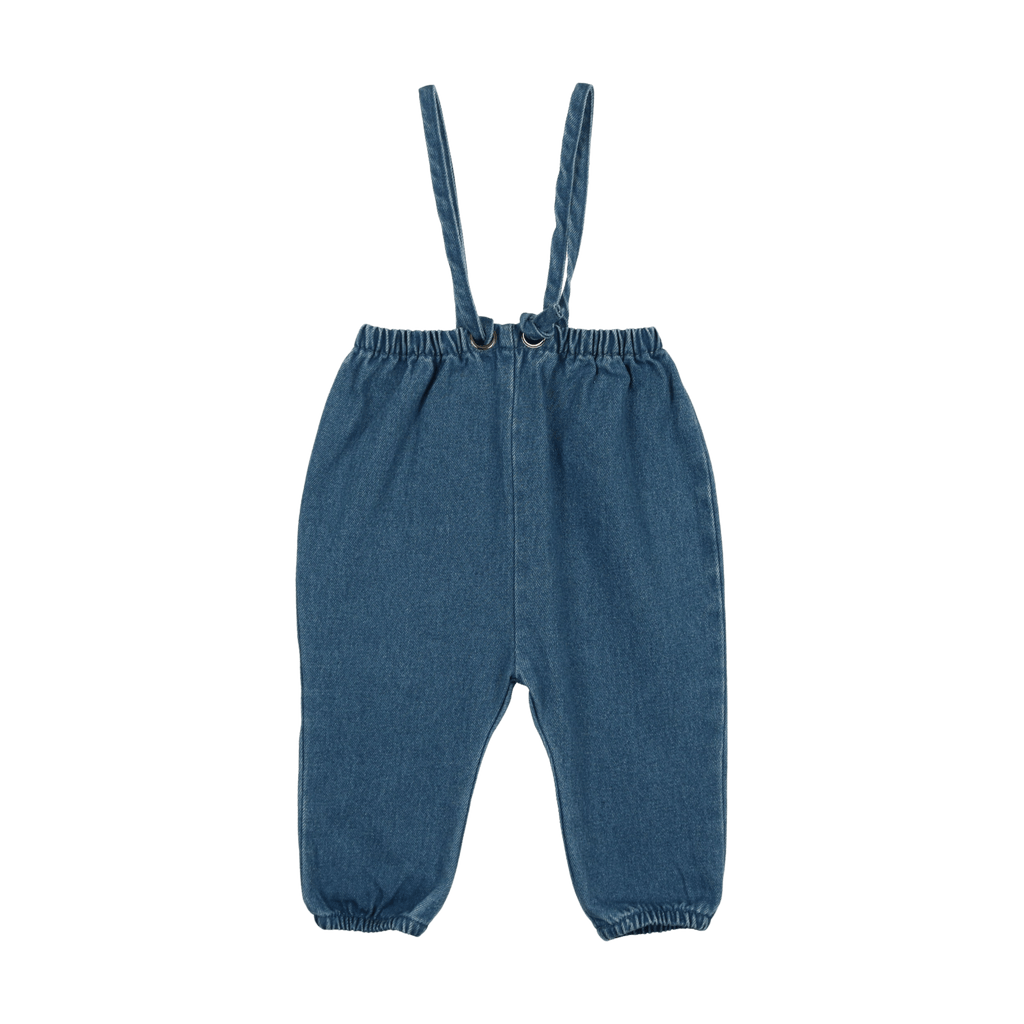 Lil Legs Leggings Jellybeanzkids Lil Legs Bubble Suspender Pants- Blue Wash