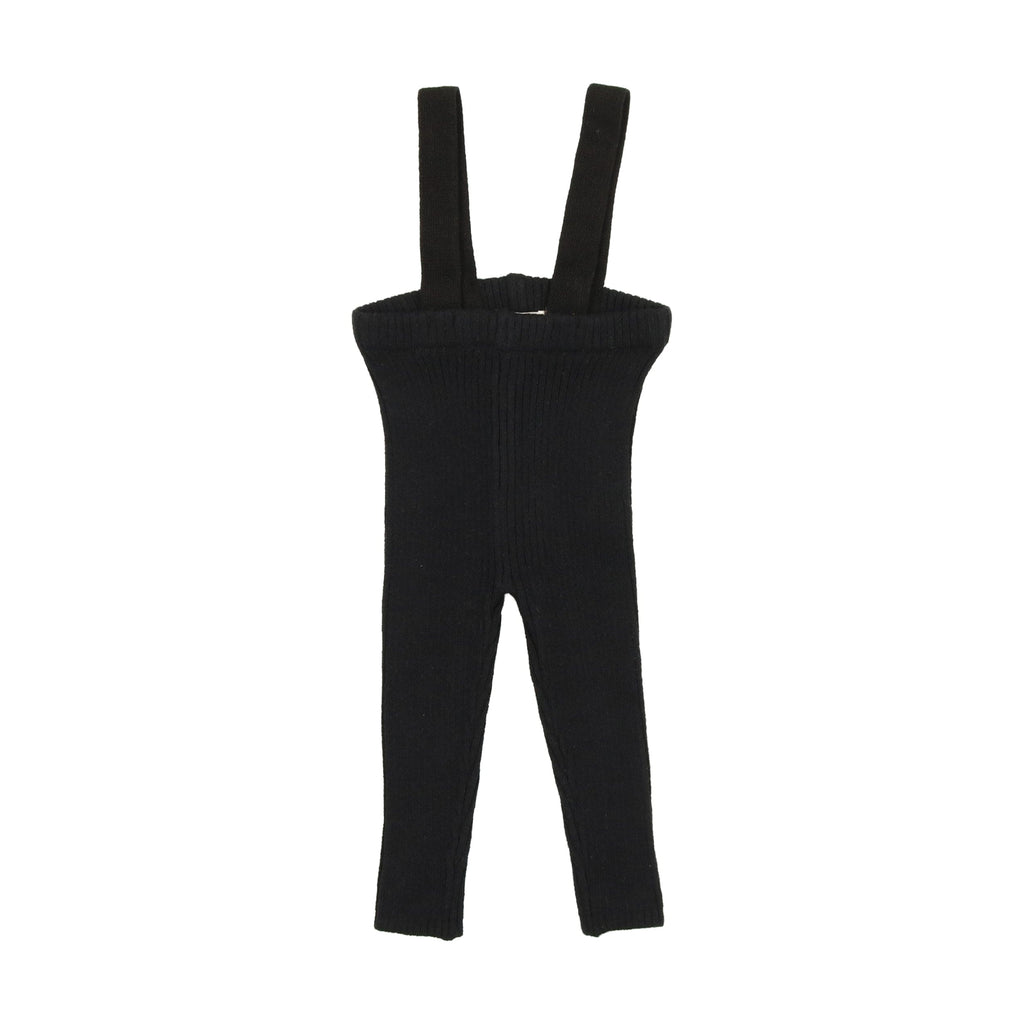 Lil Legs Leggings Jellybeanzkids Lil Legs Knit Suspender Leggings- Black