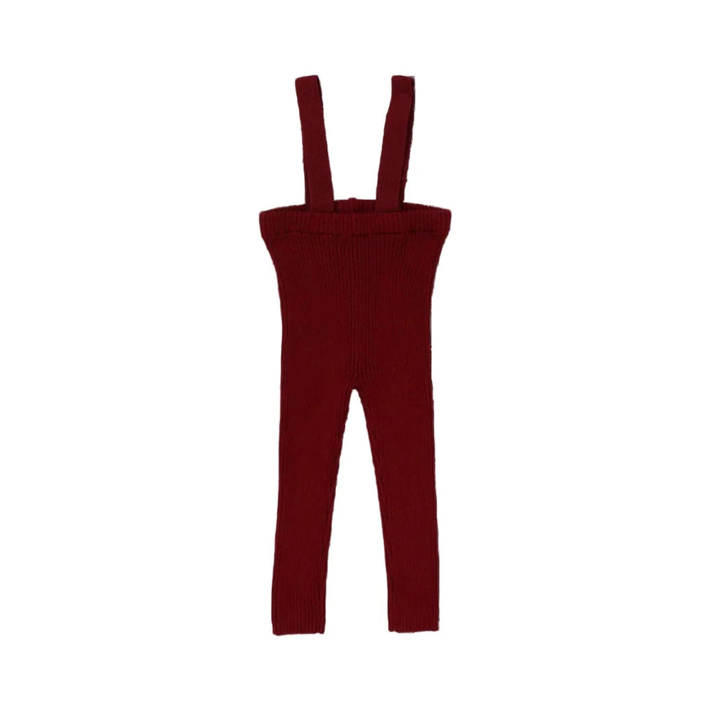 Lil Legs Leggings Jellybeanzkids Lil Legs Knit Suspender Leggings-Deep Red