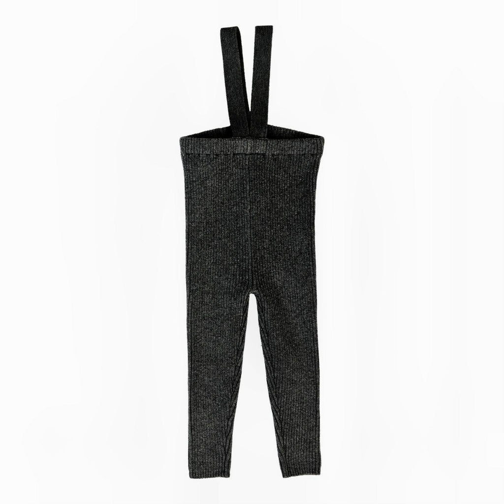 Lil Legs Leggings Jellybeanzkids Lil Legs knit Suspender Leggings-Heather Grey
