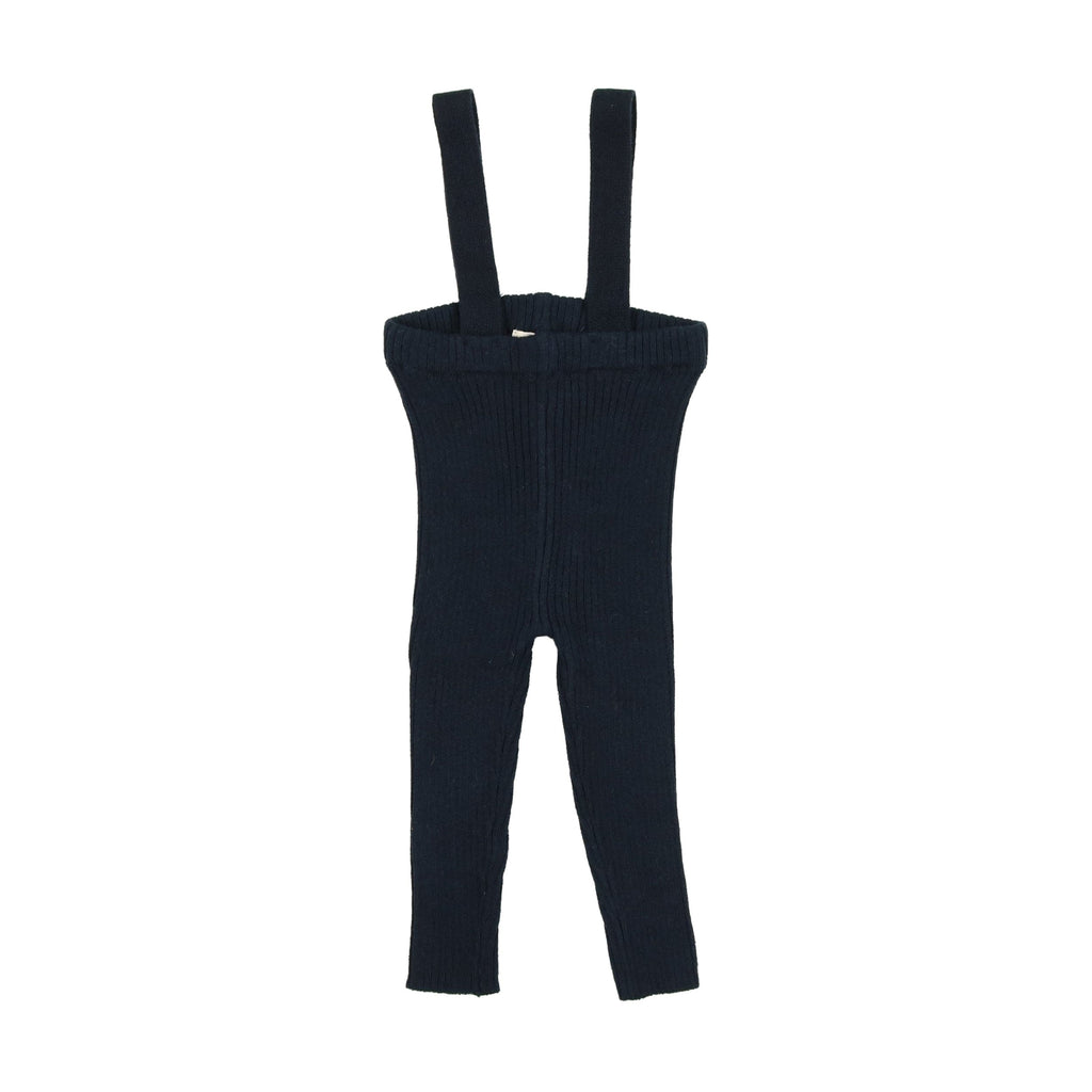 Lil Legs Leggings Jellybeanzkids Lil Legs Knit Suspender Leggings- Navy