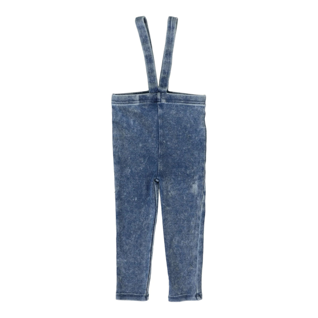 Lil Legs Leggings Jellybeanzkids Lil Legs Ribbed Suspender Leggings - Blue Wash