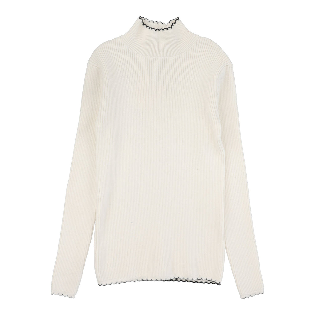 Lil Legs Mock neck Jellybeanzkids Lil Legs Scalloped Knit Mockneck-Cream