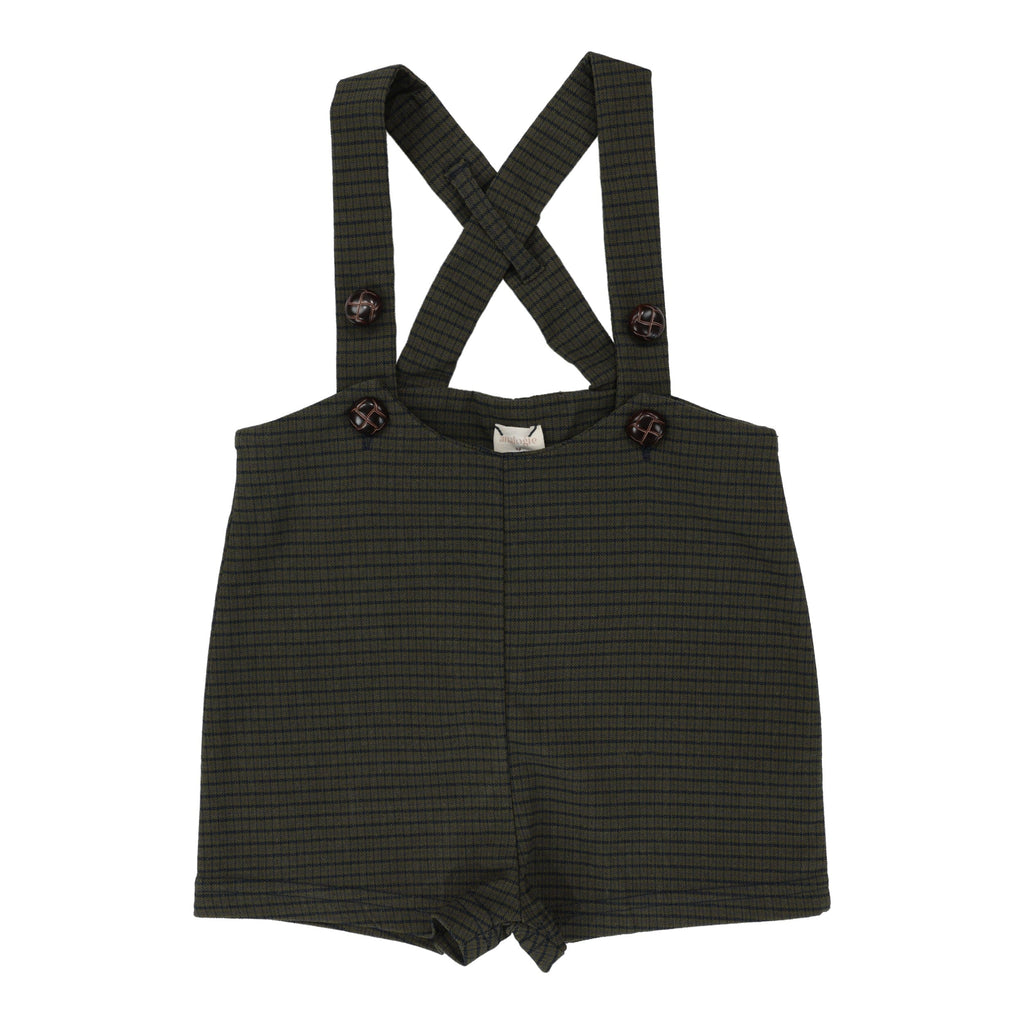 Lil Legs Overalls Jellybeanzkids Lil Legs Plaid Suspender Shorts- Mini Plaid